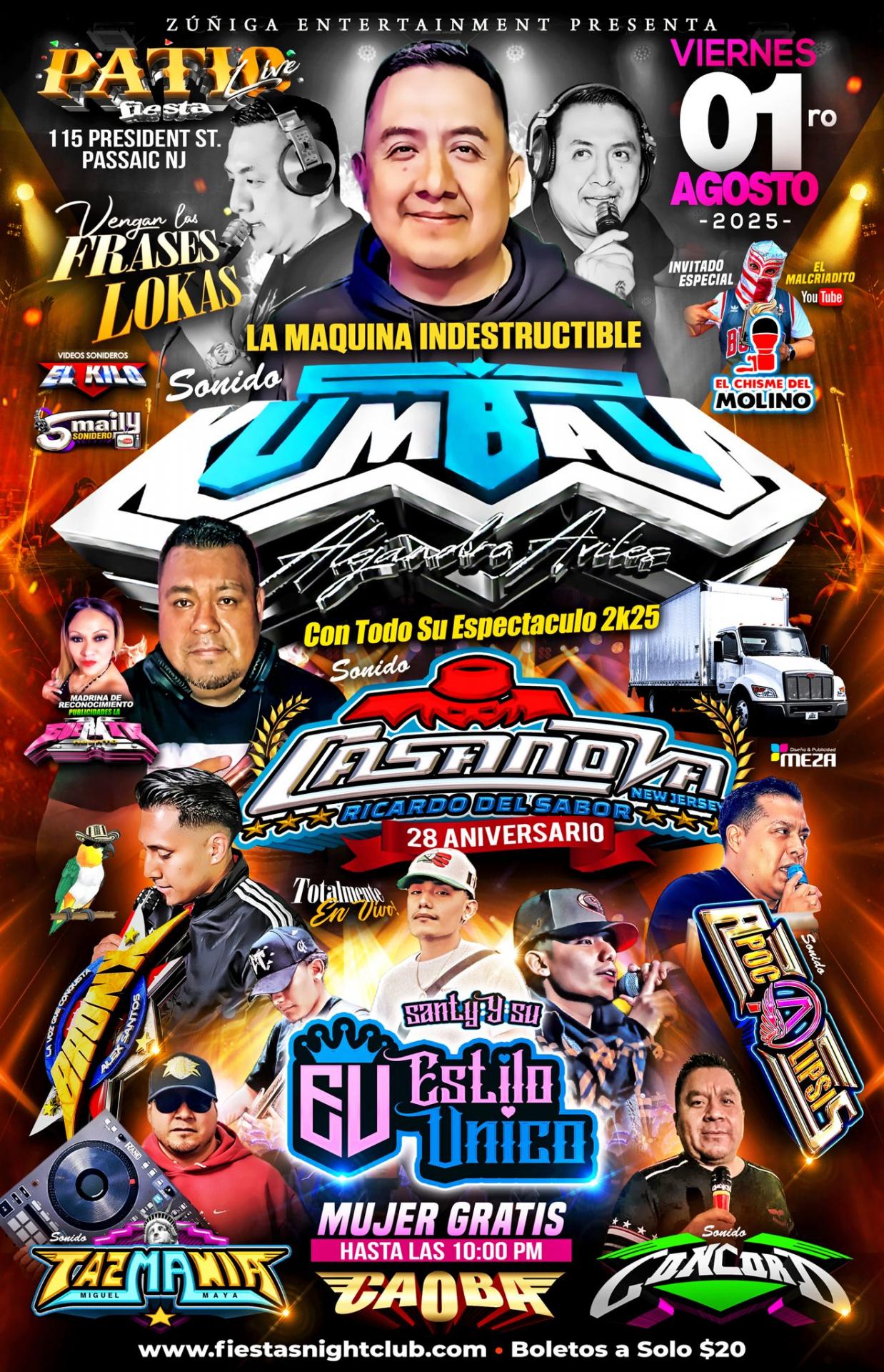 Buy tickets for SONIDO KUMBALA, CASANOVA, TAZMANIA, APOCALIPSIS, BRONX, CAOBA, CONCORD Y EN VIVO SANTY Y SU ESTILO UNICO SONIDO KUMBALA, CASANOVA, TAZMANIA, APOCALIPSIS, BRONX, CAOBA, CONCORD Y EN VIVO SANTY Y SU ESTILO UNICO
